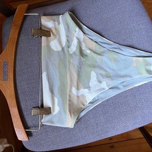 Aerie Size Small High Cut Cheeky Bikini Bottoms in Camo